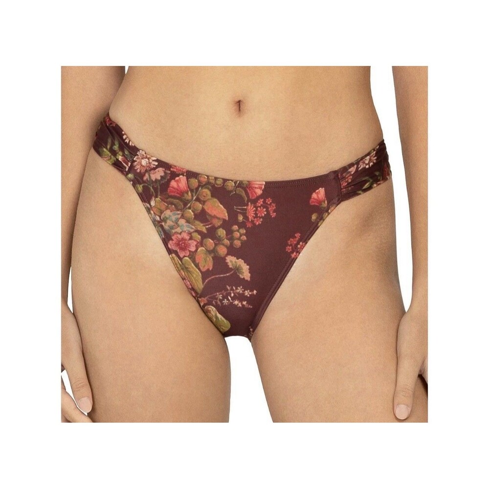 Peony 285664 Women Printed Shirred Bikini Bottom Swimwear, Size 6
